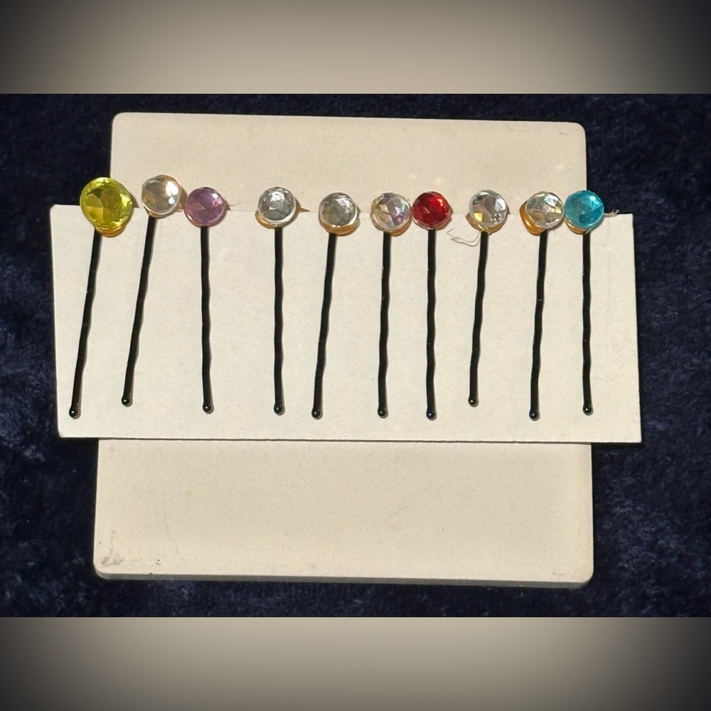 Lorena Espinoza Design Plastic Jewels Bobby-Pins, 10Pk (NWT)
